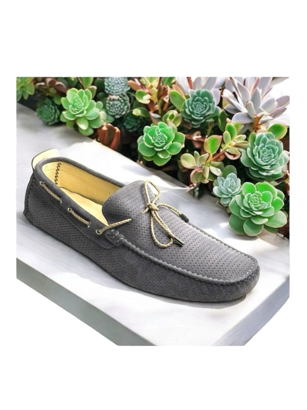 new Jennifer Tattanelli ♔ Driver Driving Shoe Slip On Loafer ♔ Grey Suede ♔ 11 - Picture 14 of 16